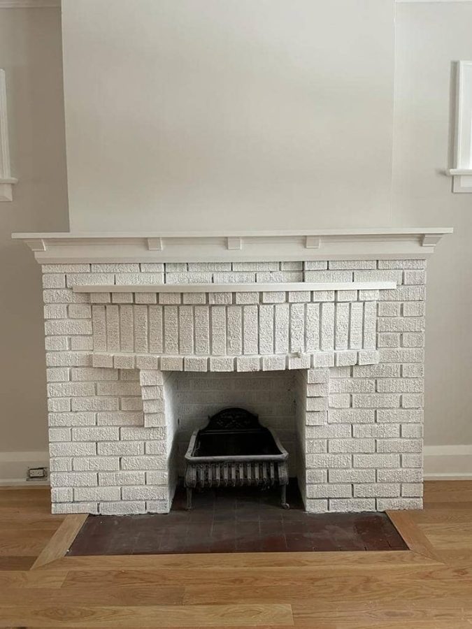 revamp outdated fireplace with paint 1