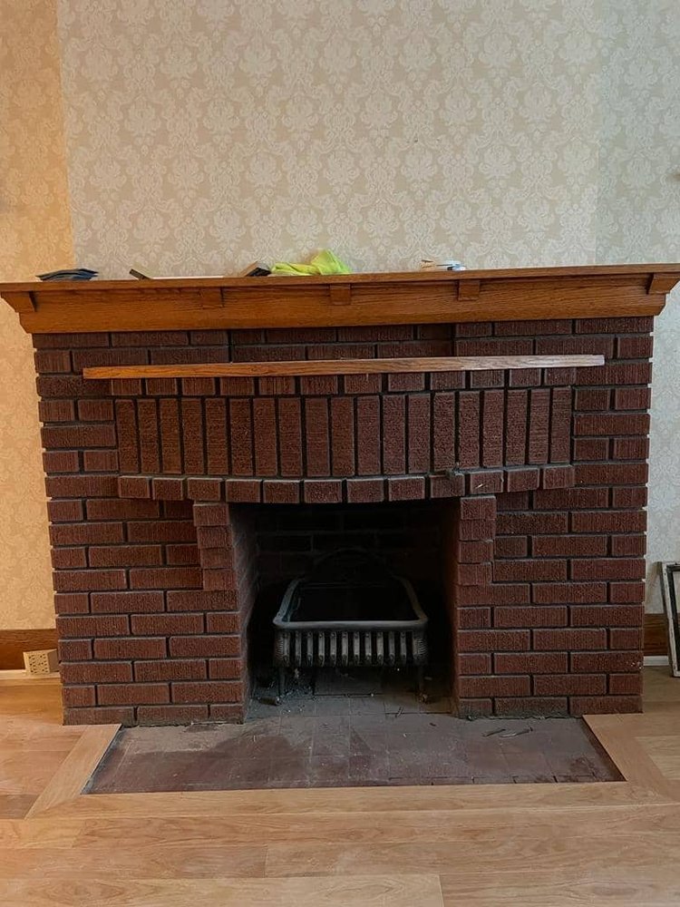 revamp outdated fireplace with paint